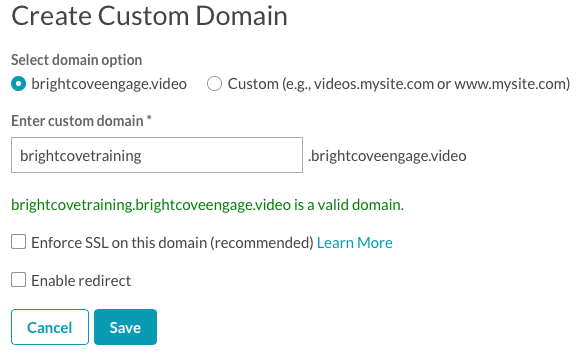 create custom domain